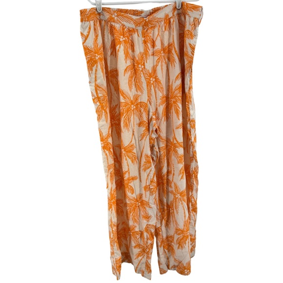 Future Collective with Alani Noelle Women's Wide Leg Relaxed Palm Tree linen 1X - Picture 2 of 13